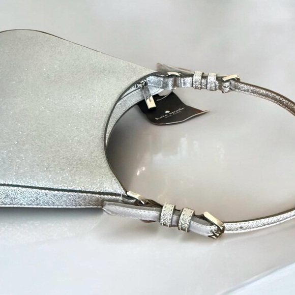 NWT Kate Spade Lunar High Glimmer Glitter Silver Shoulder Bag! NEW! - Picture 9 of 13